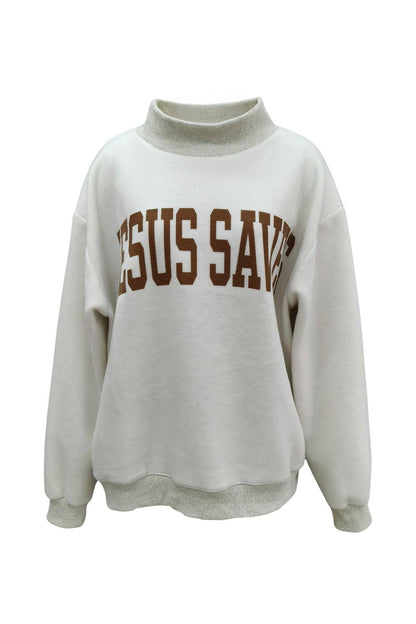 'CROSS &JESUS SAVES' Reversible Sweatshirt