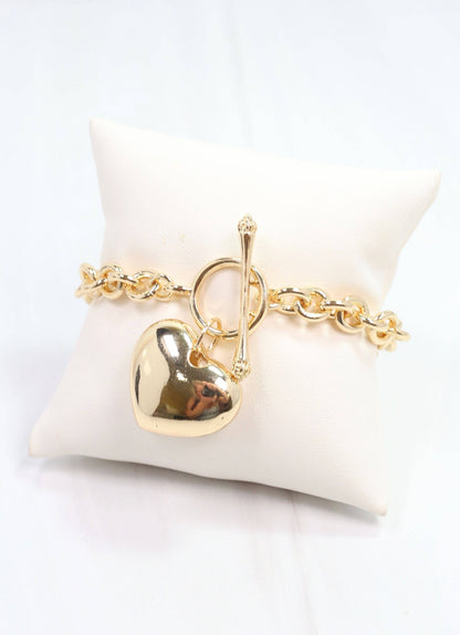 Caroline Hill Huston Heart Bracelet Gold