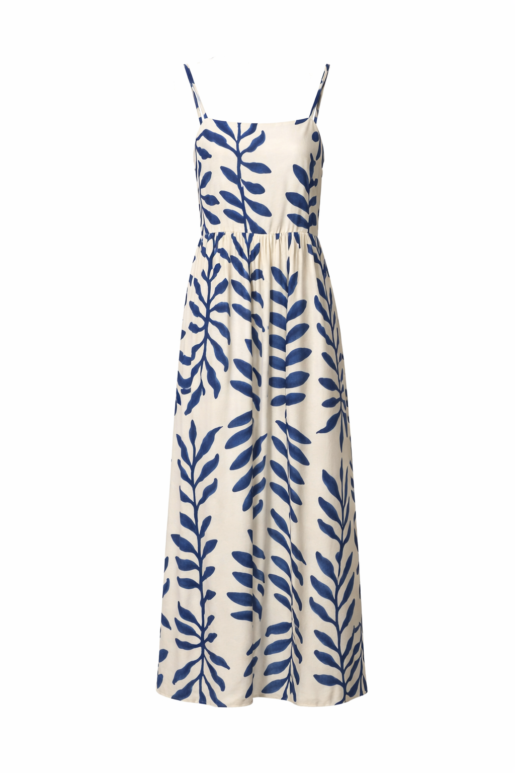 blue floral print maxi dress