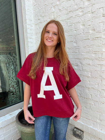 Lettered Oversized Game Day Sweatshirt