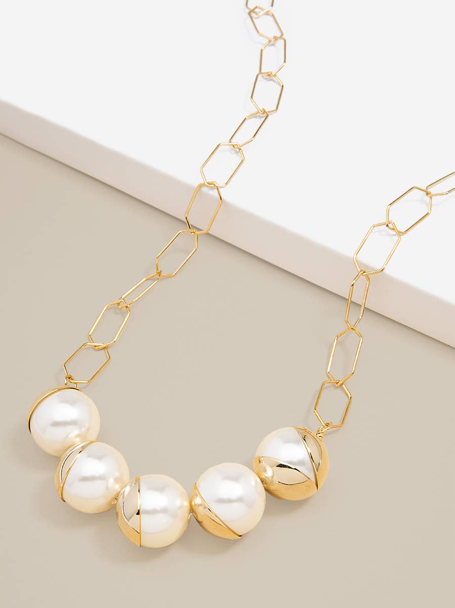 Zenzii Pearls On A Platter Necklace