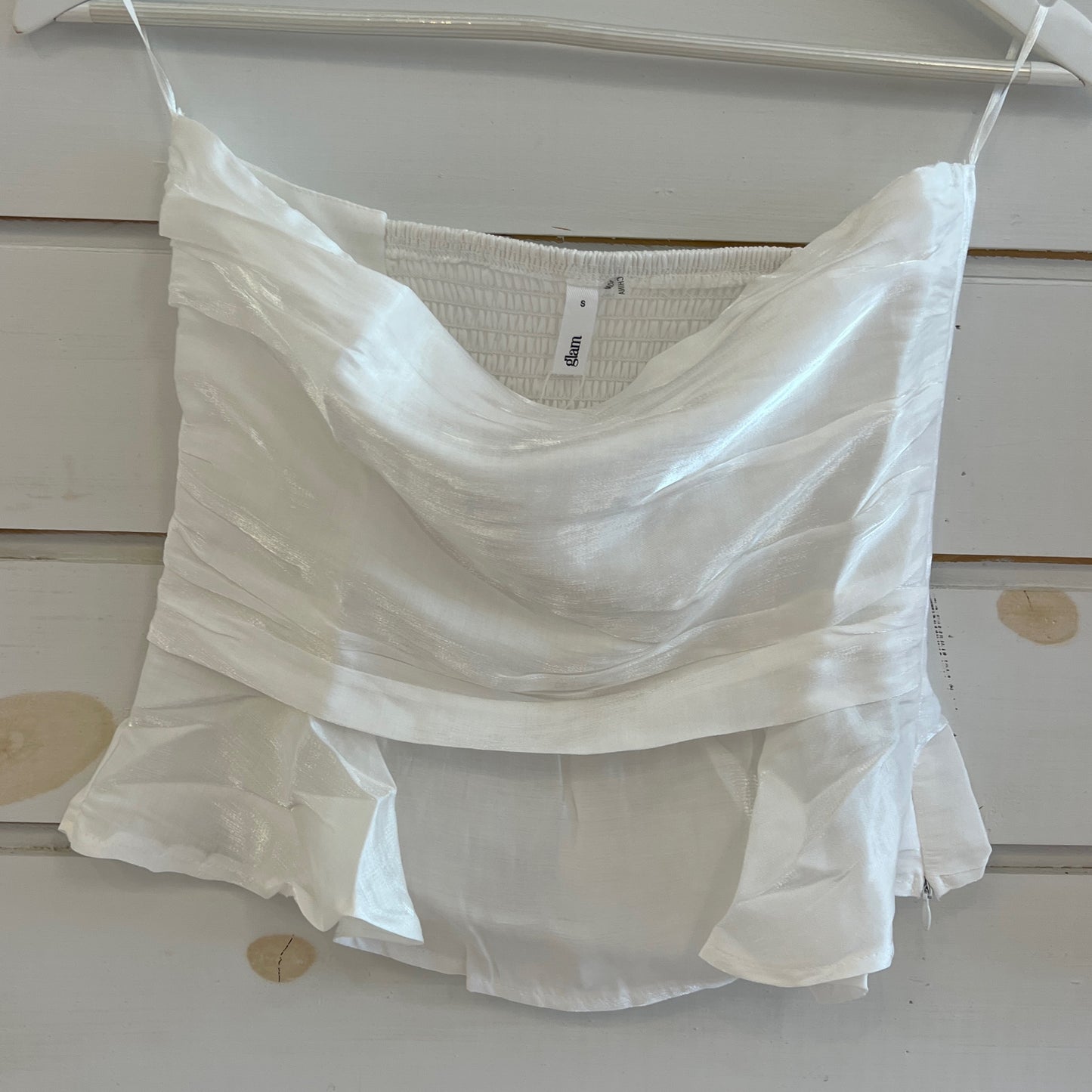 Glam strapless top white